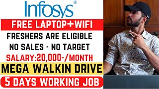 Infosys Mega Walkin Drive 2024  Freshers Are Eligible  Free LaptopWifi  5 Days Working Job [upl. by Phillip]