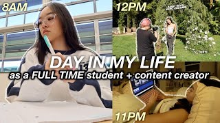 DAY IN MY LIFE as a FULL TIME student  content creator [upl. by Roane]