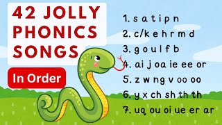 Jolly Phonics 42 Sounds Song in Order [upl. by Lebatsirc]