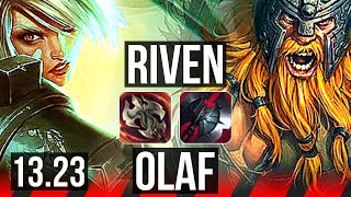 RIVEN vs OLAF TOP  19M mastery 6 solo kills 400 games  BR Diamond  1323 [upl. by Meda]