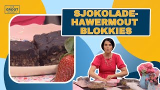 Kombuisidees  Jaclyn Venter maak Sjokoladehawermout blokkies  14 Maart 2024 [upl. by Rebma552]