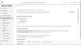 MyLab and Blackboard Gradebook Sync Using POINTS [upl. by Lynett]