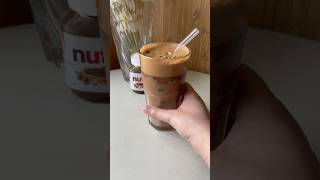 Nutella Greek Frappe🍫🧊☕️ asmr satisfying cafe nutella coffee asmrsounds lifestyle shorts [upl. by Latnahc529]