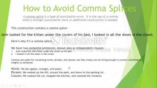 How to Avoid Comma Splices [upl. by Dawaj377]