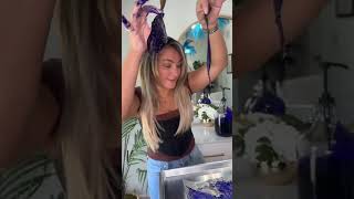 Purple Shampoo on Brown hair vs Blonde Hair shorts viral [upl. by Lamak]