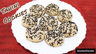 Tahini Cookies Recipe। Healthy Turkish Teatime Cookies। Sesame Vegan Cookies Recipe [upl. by Htezzil]