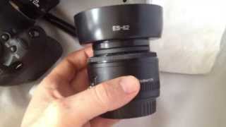 Lens hood for Canon EF 50mm f18 ES62 Lens Hood REVIEW and unbox from eBay [upl. by Drice]