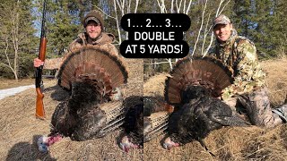 Turkey Double 2 BIG TOMS  MN Spring Turkey Hunt [upl. by Werner933]