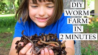 Making a worm farm in 2 minutes raise worms  vermiculture  vermicomposting [upl. by Aaberg343]