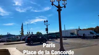 Paris city walks Place de la Concorde Paris France 4K [upl. by Radek]