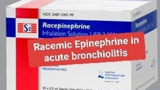 Adrenaline nebuliser in acute bronchiolitis [upl. by Euqirdor]