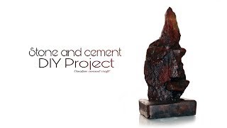 Stone and Cement DIY project  Home decor ideas  Creative Cement craft [upl. by Meeki]