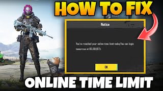 HOW TO FIX YOUVE REACHED YOUR ONLINE TIME LIMIT TODAY PROBLEM  BGMI TIME LIMIT FIX [upl. by Palmira]