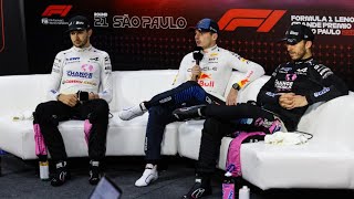 F1 Post Race Drivers Press Conference Sau Paulo Grand Prix 2024  VERSTAPPEN winsss 💥 [upl. by Nyahs]