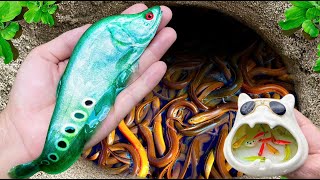 Catching Strange Fish in Giant Surprise Colorful Eggs Aquarium Fish Guppies Neon Fish Angelfish [upl. by Aihcats]