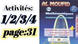 Al moufid en mathématiques 2AC page31 [upl. by Nebuer394]