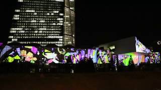 Lichtshow Luminale 2018 in Frankfurt am Main an der Europäischen Zentralbank [upl. by Ennyroc]