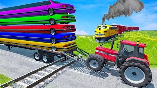 Flatbed Cars Transport Crashes Gadi Drive Games  Beamng Drive [upl. by Acinod772]