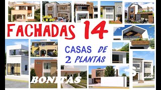 💡 14 FACHADAS BONITAS PARA CASAS DE DOS PISOS  ideas para fachadas [upl. by Asillam]