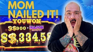 BEST JACKPOT VIDEO WITH MOM with VegasLowRoller and MaVLR [upl. by Saoj]