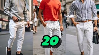 20 combinaciones con PANTALÓN BLANCO para hombre 20 prendas que combinan bien [upl. by Pliske]