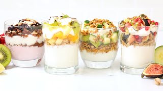 4 Healthy Breakfast Parfaits  Quick amp Easy Breakfast Recipes [upl. by Tnelc35]