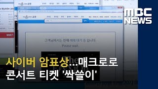 사이버 암표상…매크로로 콘서트 티켓 싹쓸이 20180619뉴스데스크MBC [upl. by Anuahsat]