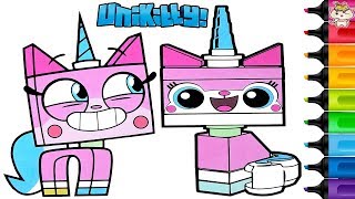 Unikitty Coloring Book Pages Lego Movie Then vs Now Rainbow Splash [upl. by Daraj]