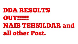 DDA NAIB TEHSILDAR Results Out Cut Off and Marks [upl. by Angus]