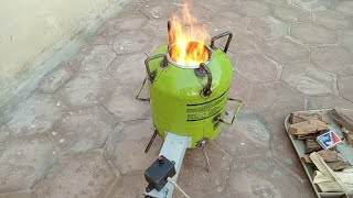 How to make a highly efficient no smoke wood stove with a fan  smoke free beautiful 🔥 firewood [upl. by Carvey]