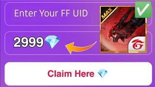 Enter Uid amp Claim 2999💎 Free In Free Fire Max  Free Fire Max Free Diamond  How To Get Free Diamond [upl. by Mcclish]