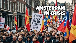 IsraelPalestine Conflict Reaches Boiling Point in Amsterdam Streets [upl. by Bibah]