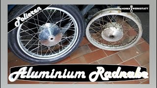 Motorrad Radnabe polieren  Alufelge polieren  aufarbeiten  Aluminium Hochglanz polieren [upl. by Krystalle595]