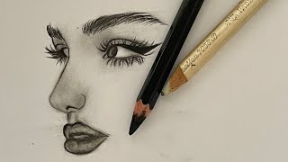 how to draw a female face for beginners step by step easy [upl. by Erehpotsirhc]