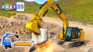 Huge Diggers For Kids  Scooping Digging Loading amp More [upl. by Fasano]