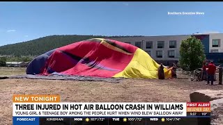 Three injured in hot air balloon crash in Williams [upl. by Gretal205]