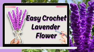 Easy Crochet Lavender Flower beginner tutorial 🪻 [upl. by Eniahs]