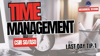 TIME MANAGEMENT FOR CSIR SOASO LAST DAY TIP1csirso timemanagement csir exam tips strategy [upl. by Burnham]