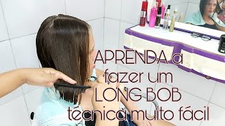 CORTE LONG BOB em CABELO CACHEADO EM CASA eleonaysantos [upl. by Atniuq280]