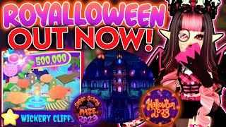 WICKERY CLIFFS OUT NOW ROYALLOWEEN 2023 NEW MAZE amp MORE ROBLOX Royale High Campus 3 Stream [upl. by Viviane]