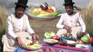 PAPA A LA HUANCAINA CON MANÍ COCINANDO AL AIRE LIBRE EN EL CAMPO  CHOLITA JULIA [upl. by Urbain]