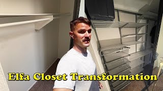 Closet RemodelTransformation Before and After Elfa Closet Kit [upl. by Aznerol829]