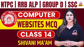 COMPUTER  WEBSITES MCQ  Class 14  For NTPCRRB ALPGROUP DSSC Exams  By Shivani Mamssckdlive [upl. by Blodget]