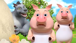 Three Little Pigs Animal Cartoon amp Fairytale Story for Children [upl. by Eustatius206]