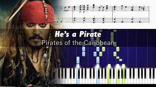 Pirates of the Caribbean  Hes A Pirate  Piano Tutorial  SHEETS [upl. by Shaylyn934]