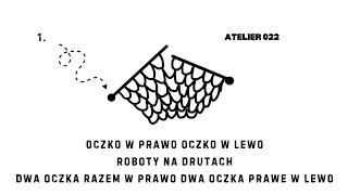 VII Oczko w prawo oczko w lewo Przerabianie dwóch oczek razem pochylonych na prawo lub lewo [upl. by Enneiviv135]