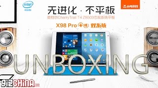 Teclast X98 Pro Unboxing 4k  Atom X5 97inch Tablet PC Intel Z8500 4GB RAM 64GB ROM [upl. by Aelhsa]