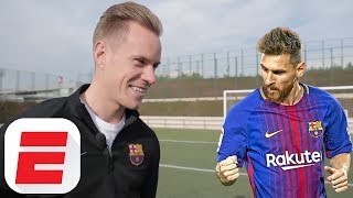 Whats it like to face a Lionel Messi penalty Ter Stegen exclusive [upl. by Maddock]