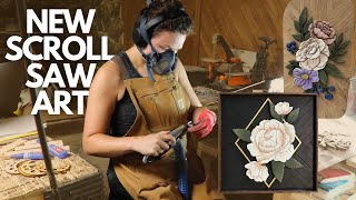 New Scroll Saw Wood Art  Cutting and Shaping Scroll Saw Flowers [upl. by Refinney916]