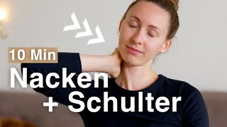 Yoga Schulter Nacken entspannen Verspannungen lösen Übungen für den Alltag  10 Min Yoga im Sitzen [upl. by Crescen]